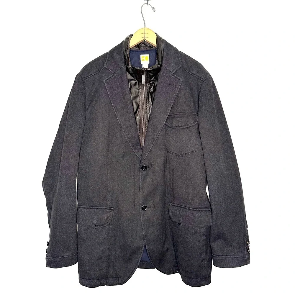 Boss Orange | Men’s Gray Bonday-D Zip Up Inner Blazer Jacket Size 46R XXL
